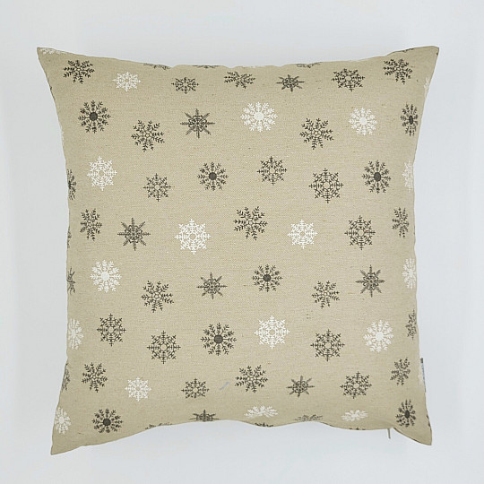 Housse décorative de Noël FLAKES GRIS BLANC