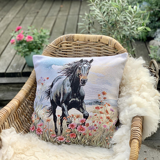 Taie d'oreiller tapisserie BLACK BEAUTY