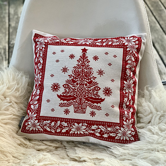 Housse de tapisserie de Noël FOLK CHRISTMAS 3 rouge