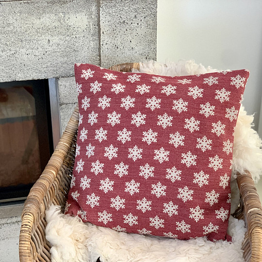Housse décorative luxueuse FLAKES ROUGE