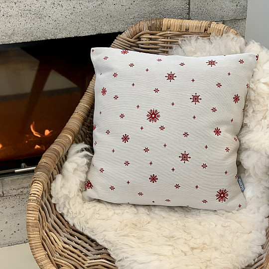 Housse de tapisserie de Noël Flocons fins ROUGES