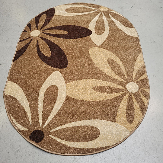 Tapis ovale beige cacao FLOWER
