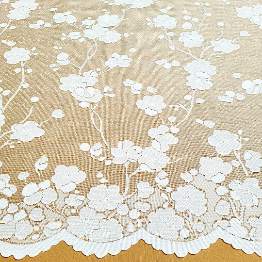 Rideau Jacquard GITA FLEURS BLANCHES