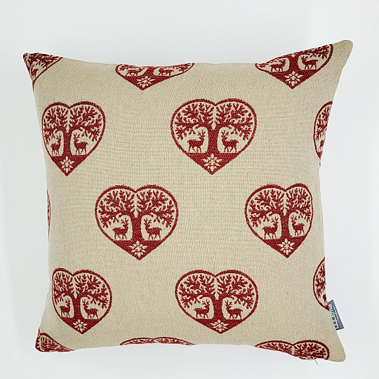 Housse décorative de luxe CŒUR AVEC CERF rouge B