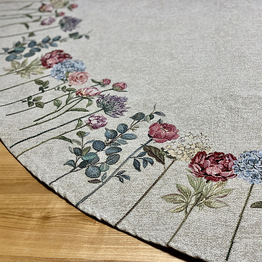 Nappe ronde en tapisserie FLORES TIME
