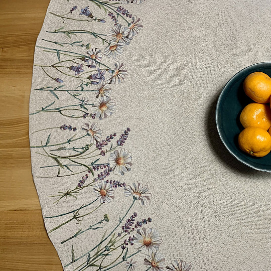 Nappe ronde en tapisserie CARESSES DE PRINTEMPS