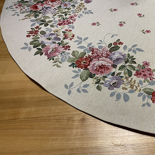 Nappe ronde en tapisserie BOUQUET BORDURA