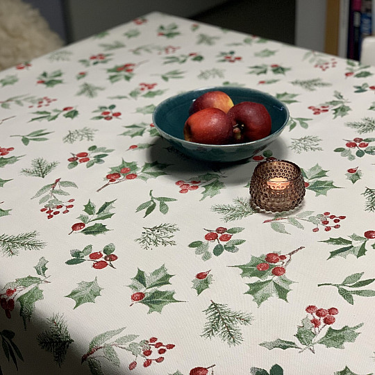 Nappe et foulard de Noël VERT HOUILLE