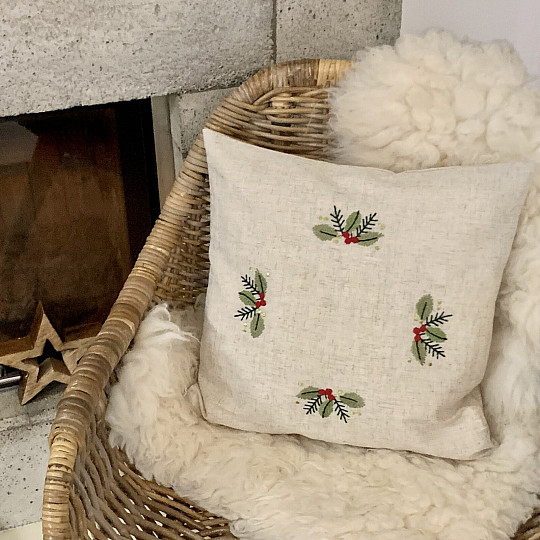 Couverture brodée Branches COLORÉES