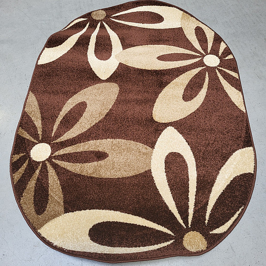 Tapis ovale marron foncé cacao FLEUR