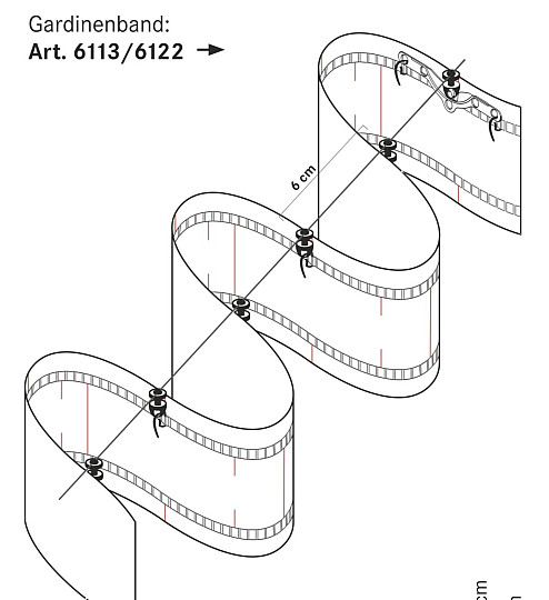 Cordon avec curseur pivotant pour ruban NEW WAVE 1:2