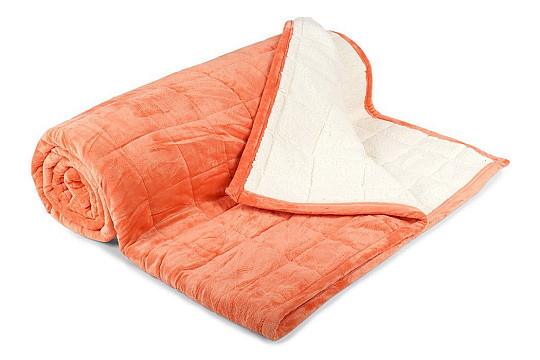 couverture microfibre EXTRA DOUX MOUTON point saumon