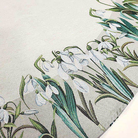 Nappe ronde en tapisserie à motifs de flocons de neige