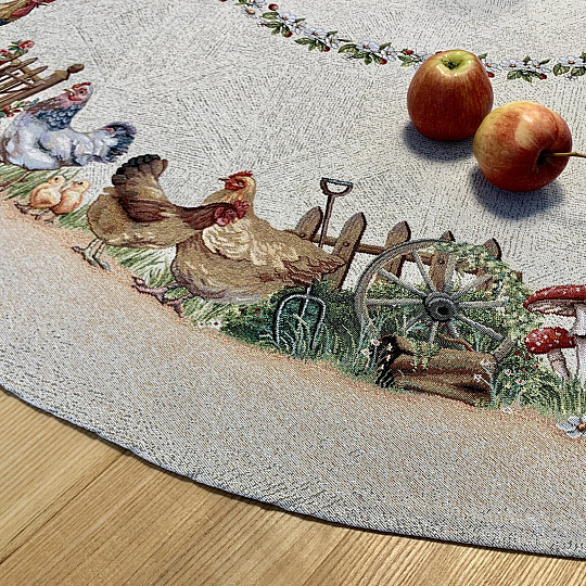 Nappe ronde en tapisserie ROCK BY THE FENCE