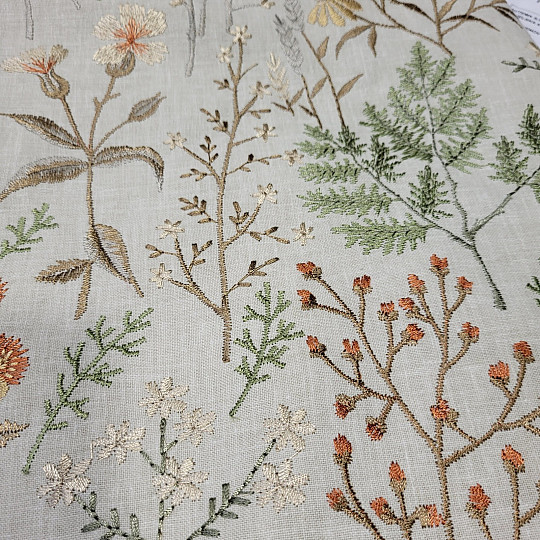 Écharpe brodée GINGEMBRE BEIGE