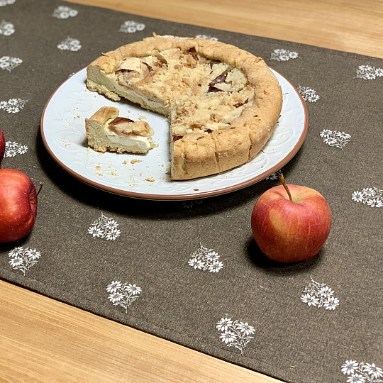 Écharpe jacquard FLEURS ALPINES MARRON