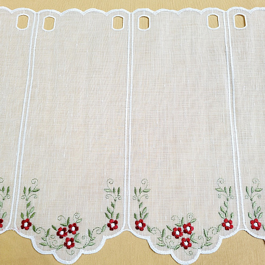 Rideau en vitrail FLEURS ROUGES