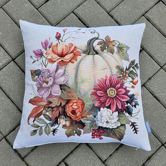 Taie d'oreiller en tapisserie BLANC CITROUILLE