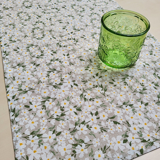 Nappe et foulard FLEURS BLANCHES