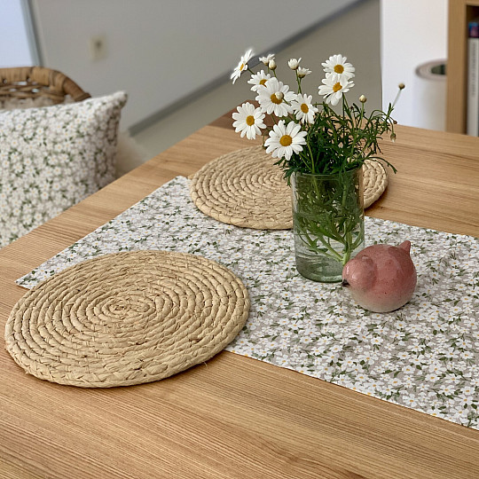 Nappe et foulard FLEURS BLANCHES