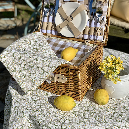 Panier de pique-nique GARDEN à rayures marron - marron pour 2 personnes