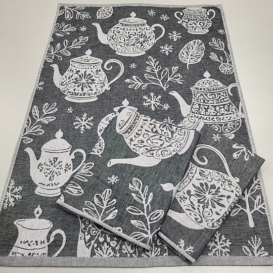 Serviettes en coton BOUILLOIRE DE NOËL