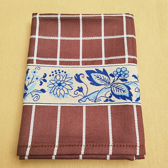 SERVIETTES BRUNES DE GRAND-MÈRE À FLEURS BLEUES