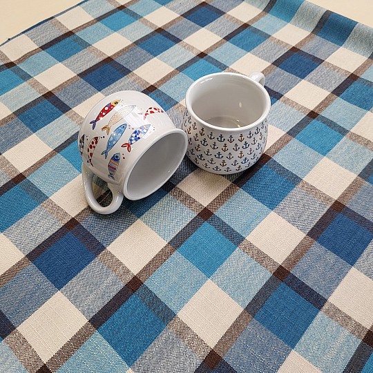 Nappe et foulard ATILA BLEU