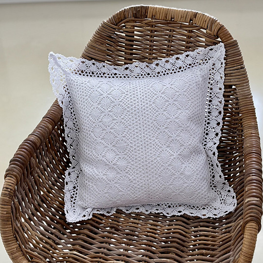 Couverture décorative en dentelle à fleurs, petites fleurs blanches