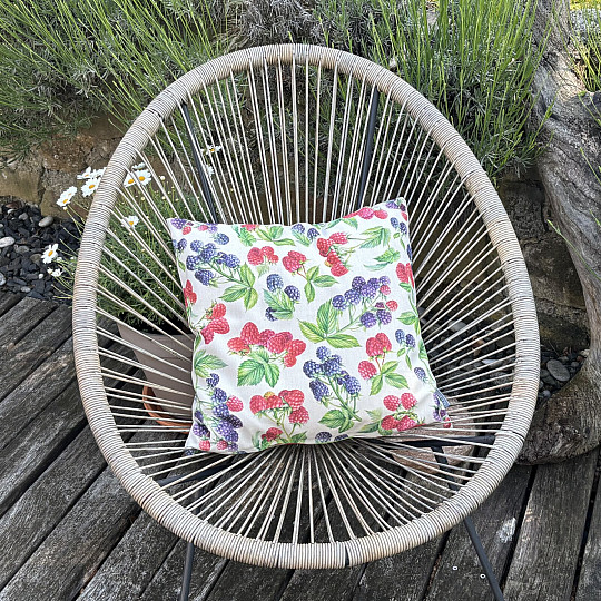 Taie doreiller décorative FRAMBOISES ET MÛRES