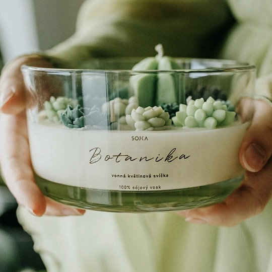Bougie parfumée aux fleurs et cactus BOTANIKA
