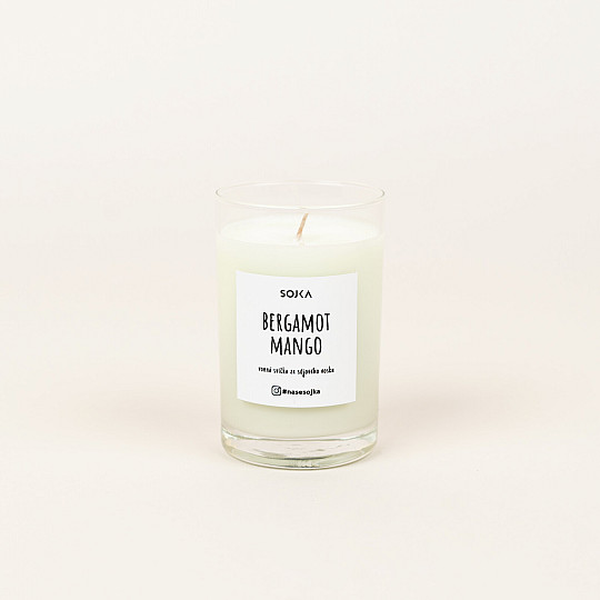 Bougie parfumée à la bergamote et à la mangue (cire de soja)