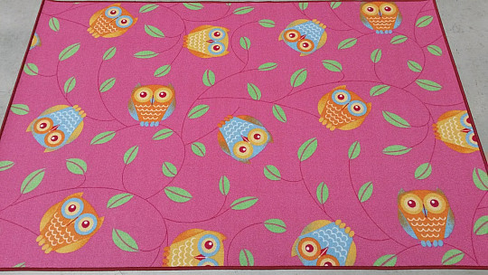 Tapis fille OWLS - Happy hibou rose