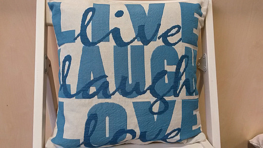 Housse de coussin déco LIVE TURQUOISE