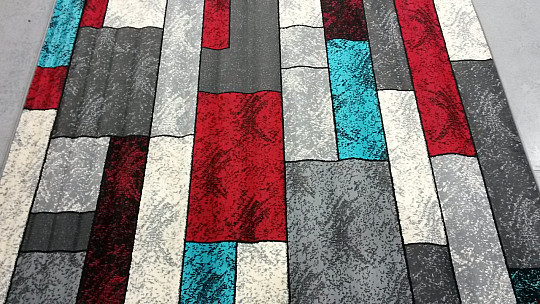 Pièce tapis AMAZON 1 gris rouge