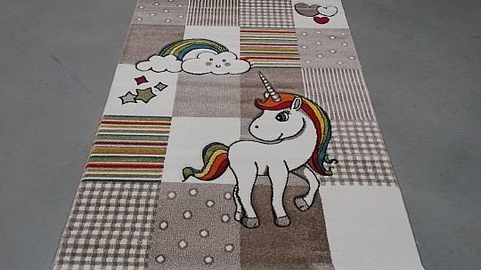 Tapis pièce enfant Licorne beige