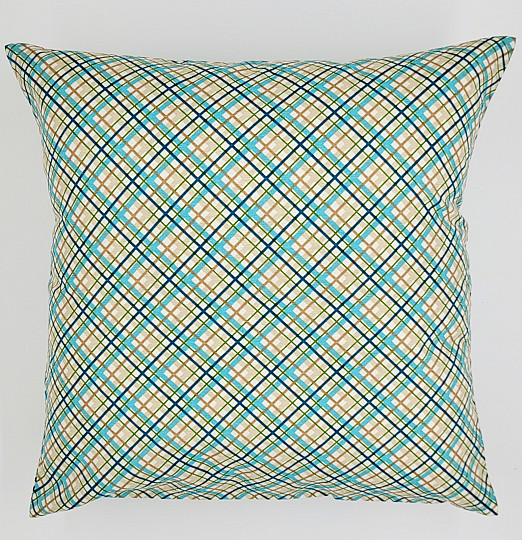 Housse de coussin déco EUGEN marron turquoise