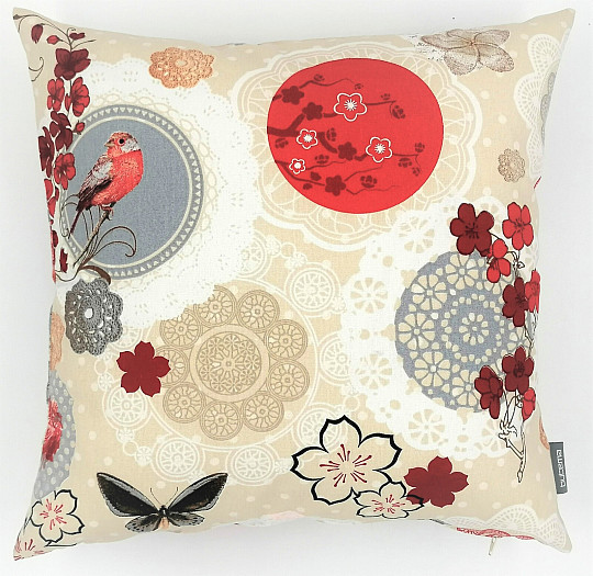Housse de coussin déco FLOW ROUGE