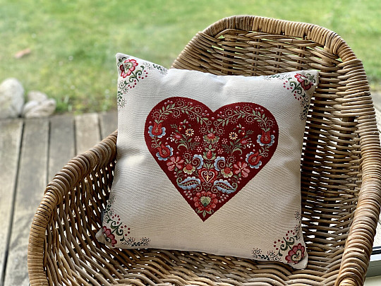 Housse de coussin tapisserie COEURS ÉNORMES