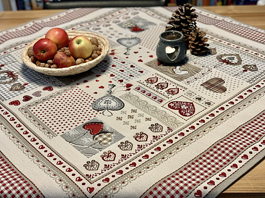 Nappe et foulard en tapisserie COEUR DE NATURE