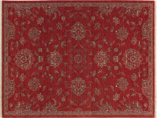 tapis en laine DJOBIE classique rouge