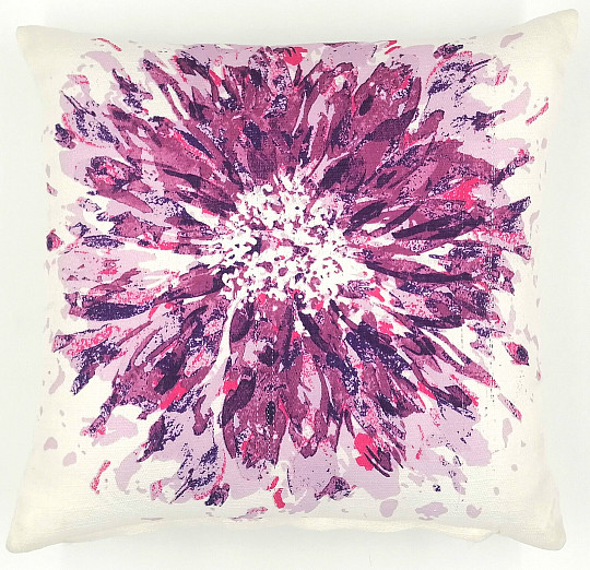 Housse de coussin déco FLEUR violet