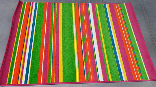 Pièce enfant tapis CITY rayure rose