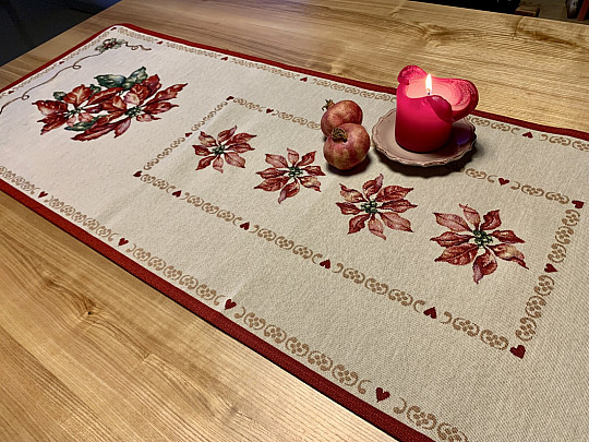 Nappe Gobelin Rose de Noël