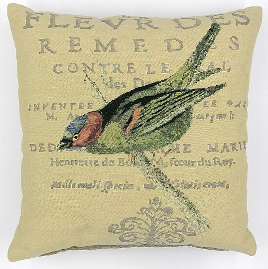 Housse décorative OISEAUX vert