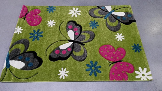 Tapis pièce enfant Papillons verts