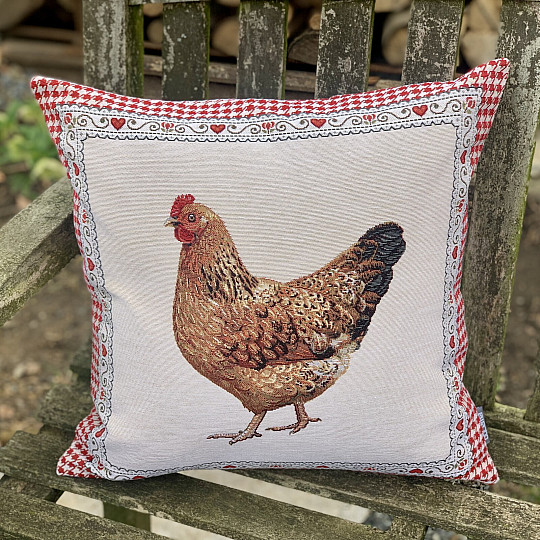 Housse de coussin Gobelin POULE 1