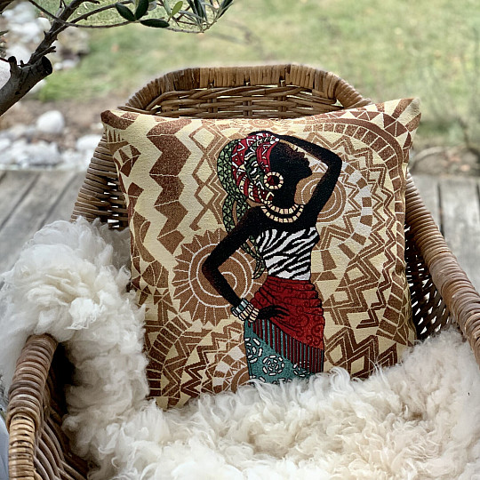 Housse de coussin tapisserie AFRIQUE 2