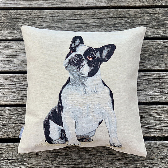 Taie d&#39;oreiller tapisserie BULLDOG CHIEN