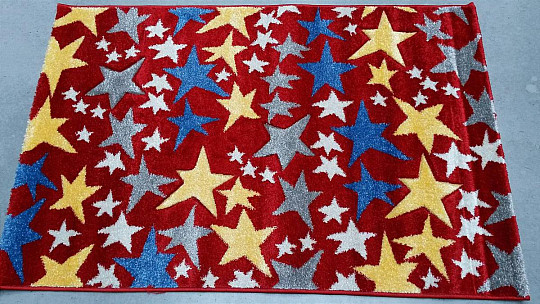 Tapis enfant ÉTOILES rouge ! Dernières pièces !